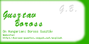 gusztav boross business card